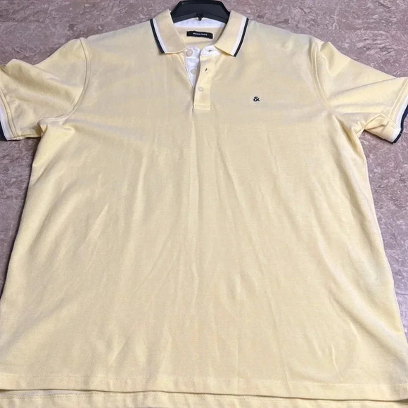 Jack & Jones men polo shirt XXL ,yellow cotton, short sleeve,golf  shirt . NWT - Picture 13 of 17